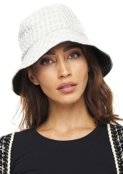 BUCKET HAT CZAPKA KAPELUSZ rybacki eko skóra j.beż