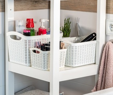KOSZYK ORGANIZER POJEMNIK 6,6L PUDEŁKO DO PRZECHOWYWANIA BIAŁY ZESTAW 2 szt