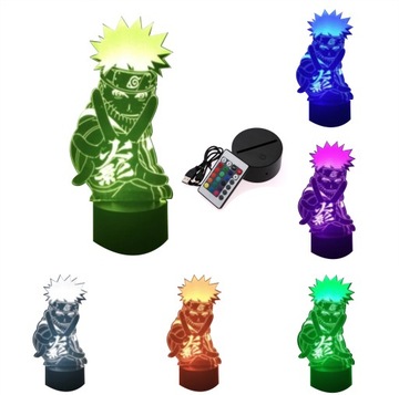 Naruto Lampka Nocna 3D LED Hologram na Prezent