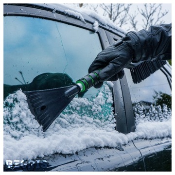 СКРЕБОК ДЛЯ ОКОН С ЩЕТКОЙ 2 В 1 ШИРОКИЙ ДЛИННЫЙ ДЛЯ УДАЛЕНИЯ СНЕГА СКРЕБОК