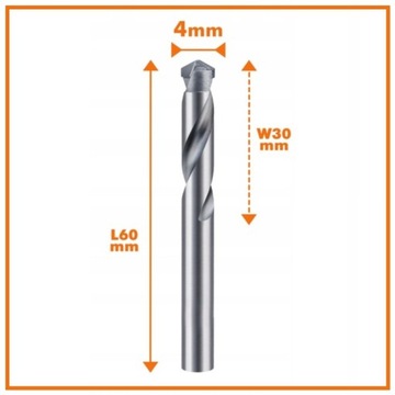 СВЕРЛО ПО МЕТАЛЛУ 4,0 ММ ТВЕРДЫЙ ТВЕРДЫЙ СТАЛ ДЛЯ ТВЕРДЫХ СТАЛЕЙ ТИТАНОВОГО ЧУГУНА