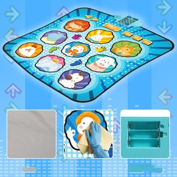 МУЗЫКАЛЬНЫЙ ТАНЦЕВАЛЬНЫЙ КОВРИК ДЛЯ ДЕТЕЙ С ПОДСВЕТКОЙ 4 РЕЖИМА ИГРЫ СВЕТОДИОДНЫХ СВЕТОДИОДОВ