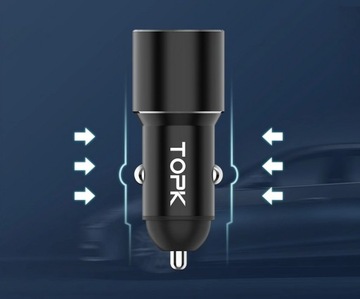 Автомобильное зарядное устройство TOPK Dual Quick Charge 3.0