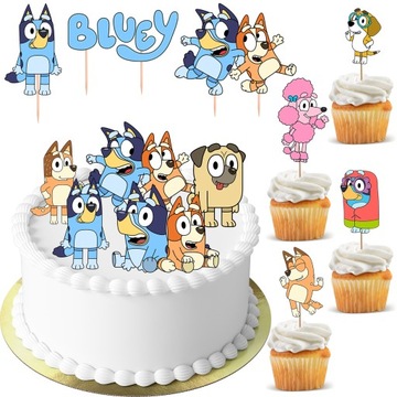 TOPPER BLUEY NA TORT BABECZKI POSTACI 12 sztuk