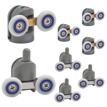 ZESTAW PODWÓJNYCH ROLEK PODWÓJNE ROLKI DO KABINY NATRYSKOWEJ KOMPLET 20 MM