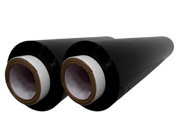 FOLIA STRETCH STRECZ CZARNA 3 KG MOCNA 2 SZTUKI DO PACZEK