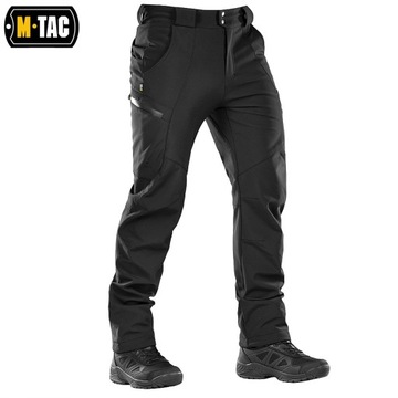 МУЖСКИЕ ТРЕККИНГОВЫЕ БРЮКИ SOFTSHELL WINTER M-TAC ЧЕРНЫЕ M