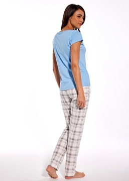 Spodnie piżamowe damskie Cornette 690/39 r. XL (42) kratka ecru kieszenie