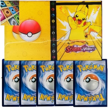 5 ORYGINALNYCH KART POKEMON + GRATIS ALBUM NA KARTY KLASER NA 432 KARTY