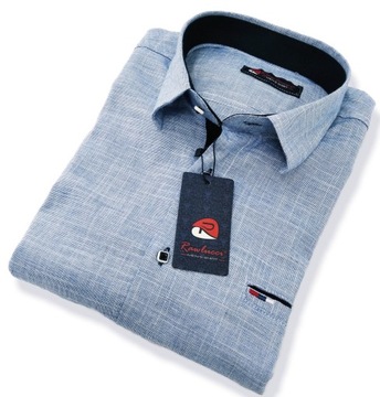 РУБАШКА МУЖСКАЯ СИНЯЯ ЗНАК 008 С ДЛИННЫМ РУКАВОМ XL