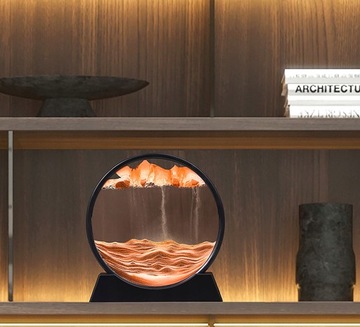 ВРАЩАЮЩИЕСЯ ПЕСОЧНЫЕ ЧАСЫ, красивые песочные часы, ОРАНЖЕВЫЙ ДЕКОР.