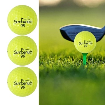 Мячи для гольфа на длинные дистанции, 3 шт., тренировочный мяч для гольфа, желтый цвет