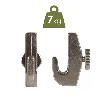 Zestaw 6 haków do wieszania na linkach - do 7 kg - aluminiowe