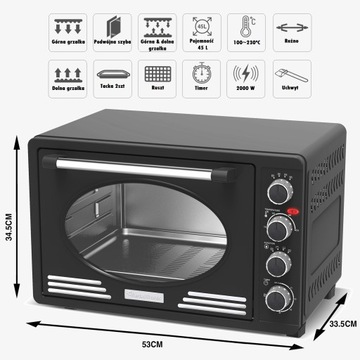 Мини-духовой шкаф Turbotronic TT-EV45R 45 л черный