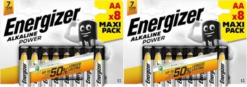 16x Bateria ENERGIZER Alkaline Power LR6 AA R6 E91 1,5V