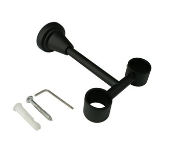 WSPORNIK ZAMKNIĘTY SUFITOWY do karnisza fi 19+19mm CZARNY MAT