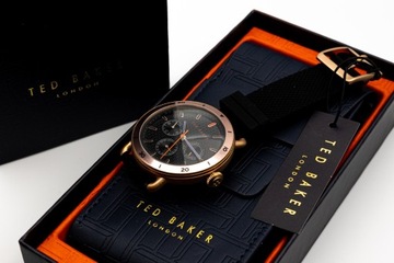 Zegarek TED BAKER MAGARIT MĘSKI RÓŻOWE ZŁOTO ROSE GOLD CZARNY SILIKONOWY PA