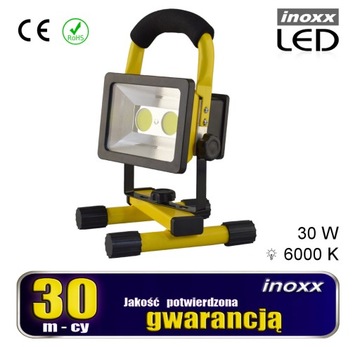 HALOGEN BUDOWLANY MOCNY NAŚWIETLACZ PRZENOŚNY LAMPA LED AKUMULATOR