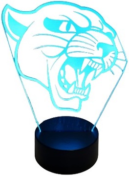 LAMPKA NOCNA 3D LED TYGRYS MULTIKOLOR PILOT USB