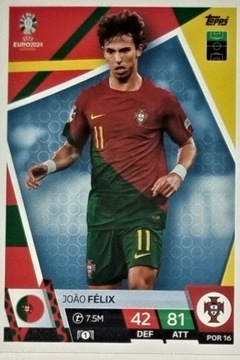 EURO 2024 TOPPS MATCH ATTAX POR 16 JOAO FELIX PORTUGALIA