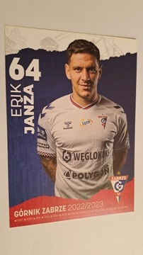 ERIK JANŻA - GÓRNIK ZABRZE 2022/2023 KARTA AUTOGRAFOWA - ZDJĘCIE