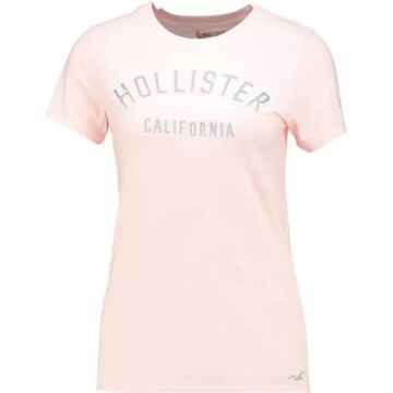 Hollister Jasno Różowy t-shirt california damski M