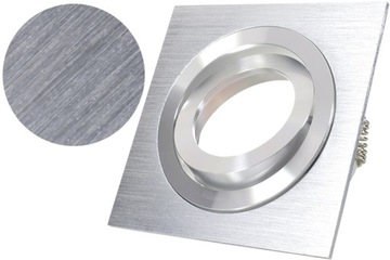 REGULOWANA SREBRNA RAMKA OPRAWKA LED HALOGEN SUFITOWY DO ŻARÓWEK GU10 230V