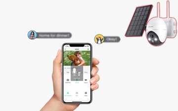 Уличная солнечная камера с вращающейся батареей WIFI 5MPx 4x Zoom 64GB Card