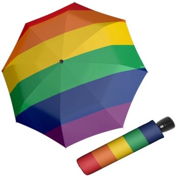 Parasol parasolka Doppler Składana Automatyczna Tęcza pokrowiec na Prezent