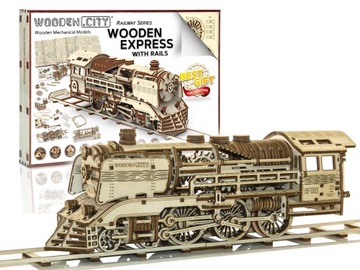 Lokomotywa - Drewniany Model Mechaniczny Puzzle 3D