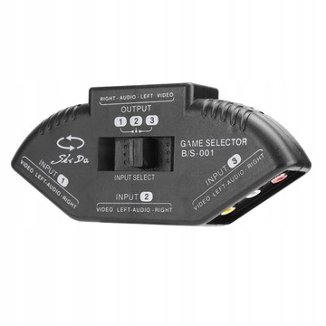 3 W 1 Wyjście Audio Video RCA Splitter Czarny