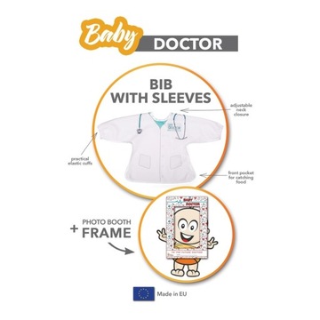 НАГРУДНИК с РУКАВАМИ, фартук для еды ДОКТОР