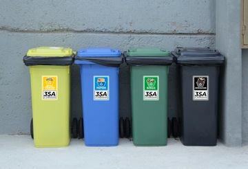 Набор из 6 наклеек для мусорных баков - Ваш адрес