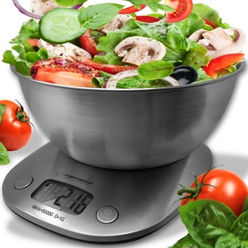 WAGA KUCHENNA ELEKTRONICZNA Z MISKĄ STAL NIERDZEWNA WYŚWIETLACZ LCD DOMOWA