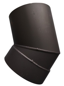 Kolanko stalowe 180 mm/45° czarne kominkowe do kominka pieca kozy STAŁE