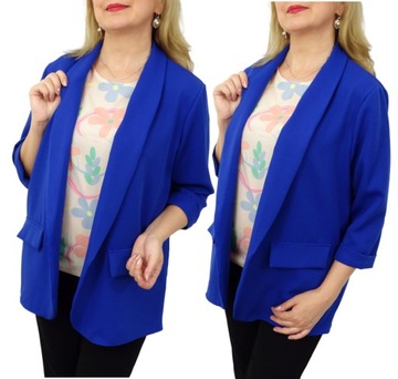 Lekka Marynarka Damska Narzutka Elegancka Duże Rozmiary 48 4XL