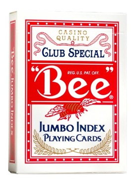 Karty do gry BICYCLE BEE JUMBO INDEX RED 1 TALIA