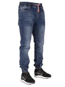 Spodnie męskie jogger jeans W:39 100 CM granat