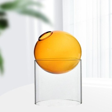 Ваза из прозрачного стекла, лампочка, контейнер для растений для гидропоники, прозрачная, оранжевая, высокая