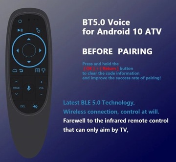 Мини-пульт дистанционного управления AIR Mouse SMART TV PC G10S Pro BT и голосовая мышь с подсветкой 2,4G