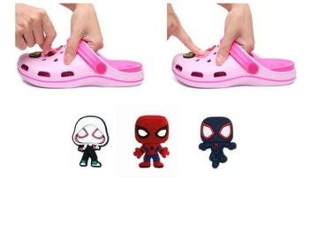 PRZYPINKI PIN ozdoby DO BUTÓW typu KROKS spidey i super kumple 3szt