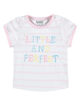 T-shirt dziewczęcy, mix, paski, Kanz, r. 74
