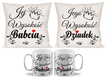 2 ZESTAWY PODUSZKA + KUBEK NA DZIEŃ BABCI I DZIADKA PREZENT