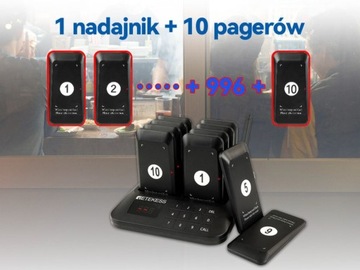 Retekess TD157S Звонок для клиентов, Беспроводная пейджерная система, 10 пейджеров