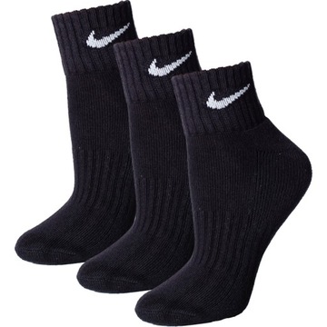 Nike skarpety do kostki czarne Cushioned Ankle 3 sztuki SX4926-001 M