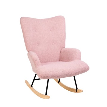 Fotel uszak bujany MOSS TEDDY BOUCLE różowy HOMLA