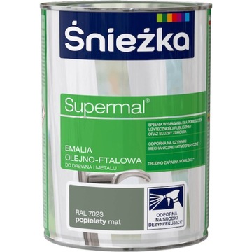 ŚNIEŻKA SUPERMAL OLEJNO-FTALOWA - POPIEL 0,8L MAT