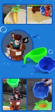 СТОЛ ДЛЯ ИГРЫ ПЕСОЧНИЦА С ВОДОЙ, ЗОНТИК ДЛЯ ПИРАТСКОГО КОРАБЛЯ + АКСЕССУАРЫ МАТАДИ