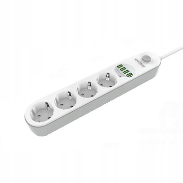 PRZEDŁUŻACZ LISTWA ZASILAJĄCA 2m 4 gniazda +4xUSB