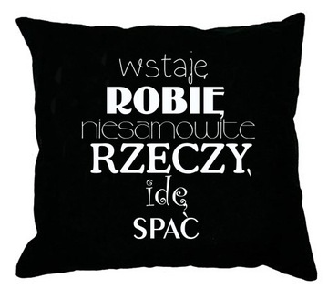 PODUSZKA DEKORACYJNA TEKSTY MODNE NAPISY NADRUKI